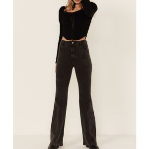 FREEPEOPLE black flare high rise jeans